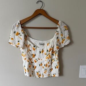 ABERCROMBIE & FITCH Floral Feminine Boho Festival Crop Top Size L
